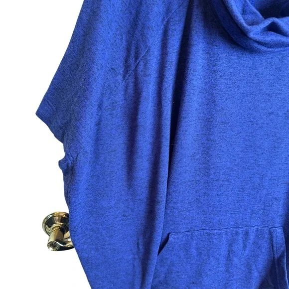 Old Navy Womens Cowl Neck Poncho Sweatshirt 3X Blue Activewear Layering Lounge - Picture 2 of 8